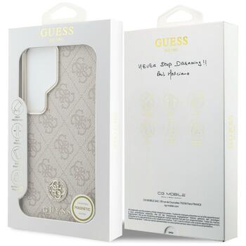 Guess 4G Rhinestone Round Logo MagSafe Защитный чехол для Samsung Galaxy S26 Ultra / розовый (GUHMS26LP4GRMDEP)