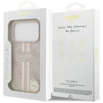 Case Guess 4G Printed Stripes MagSafe Защитный чехол для iPhone 17 Pro / розовый (GUHMP17LP4RPSP)