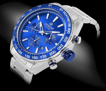 Giewont Vīriešu pulkstenis Chronograph Sapphire / sudraba-zils (GW9580-B3)