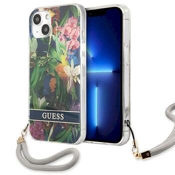 Guess GUHCP13SHFLSB Flower Strap Aizsargapvalks priekš iPhone 13 mini 5,4