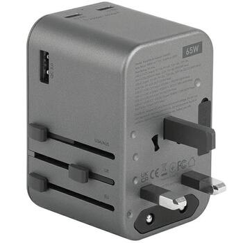 Energea TravelWorld GaN65 USB-C PD 65 Вт + универсальный адаптер PPS 55 Вт (TWA-GAN65-GUN)