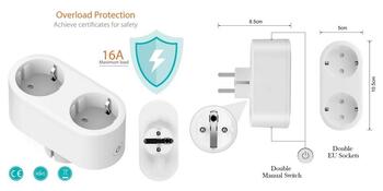 TUYA HS084134 Двойная розетка Wi-Fi (HS084134)