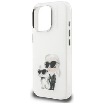 Karl Lagerfeld IML Aquarelle Karl & Choupette & Logo Защитный чехол для iPhone 16 Pro / белый (KLHCP16LHMKCAQH)