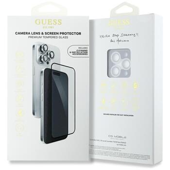 Guess BP Rhinestone 2-in-1 Защитное стекло для экрана и камеры для iPhone 16 Pro Max / серебристый (GUBPP16XSPCLGGS)