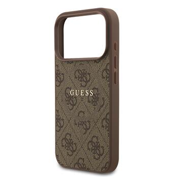 Guess PU Leather 4G Colored Ring MagSafe Case Защитный чехол для iPhone 17 Pro / коричневый (GUHMP17LG4GFRW)