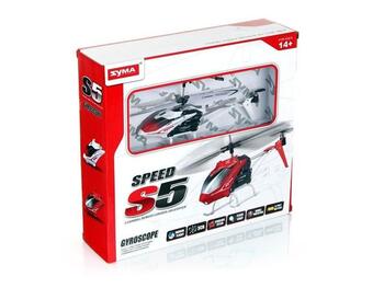 SYMA S5 Helikopters ar žiroskopu stabilizatoru / LED / Sarkans (SYMA-S5)