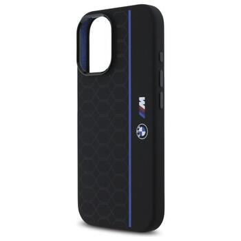 BMW Silicone MagSafe Hexagon Blue Line Cover Чехол для Apple iPhone 16 (BMHMP16S23SHEB)