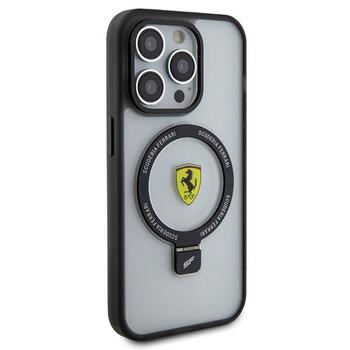 Ferrari Ring Stand MagSafe Back Case Aizsargapvalks Priekš Apple iPhone 15 Pro (FEHMP15LUSCAH)