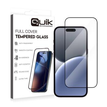 Quik Accessories Full Cover Tempered Glass Защитное Стекло для Apple iPhone 16 Plus (QK-TG-IPH-16-PL)