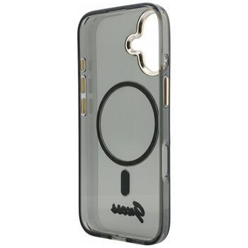 Case Guess IML Script Metal MagSafe Защитный чехол для iPhone 17 / чёрный (GUHMP17S5HTCSMSK)