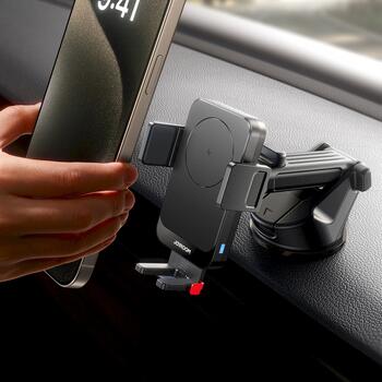 Joyroom JR-ZS241S Car Mount Magnetic Wireless Charger (Dashboard Version) Автомобильный держатель 68–95 mm, 15W Max, with USB to Type-C cable (1m) / чёрный (JR-ZS241S-BLK)