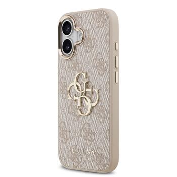 Guess PU Leather 4G Metal Logo Gold Frame Case Защитный чехол для iPhone 17 / розовый (GUHCP17S4GMGCPI)