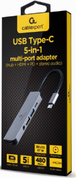 Gembird Док-станция USB  / Type-C /  5-in-1 (A-CM-COMBO5-02)