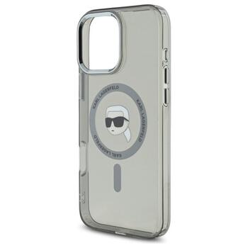 Karl Lagerfeld KLHMP16XHLSKIK Hardcase IML Metal Karl Head MagSafe Aizsargapvalks priekš iPhone 16 Pro Max 6.9
