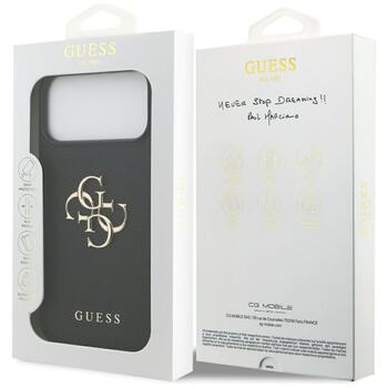 Guess Grained Big 4G & Classic Logo case Aizsargapvalks priekš iPhone 17 Pro Max / melns (GUHCP17XPGT4MBK)
