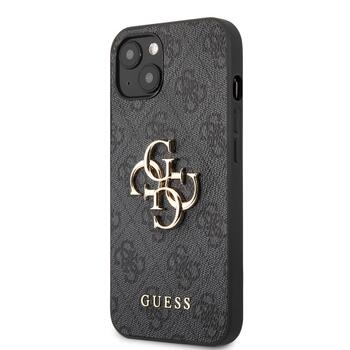 Guess PU 4G Metal Logo Case Защитный чехол для iPhone 13 / серый (GUHCP13M4GMGGR)