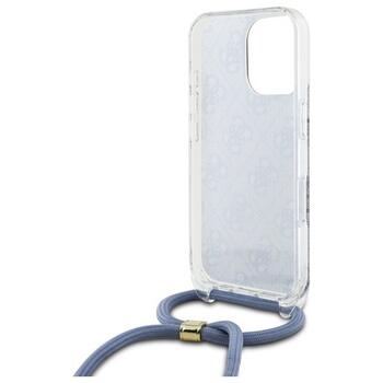 Guess GUHCP16XHC4SEB Hardcase Crossbody Cord 4G Print Aizsargapvalks priekš iPhone 16 Pro Max 6.9