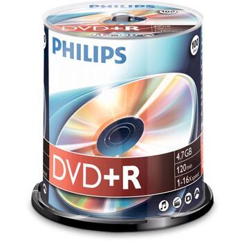 Philips DR4S6B00F/00 Диски DVD+R 4.7GB Cake Box 100 (DR4S6B00F/00)