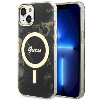 Guess GUHMP14MHTMRSK Golden Marble MagSafe Aizsargapvalks priekš iPhone 14 Plus/15 Plus 6.7