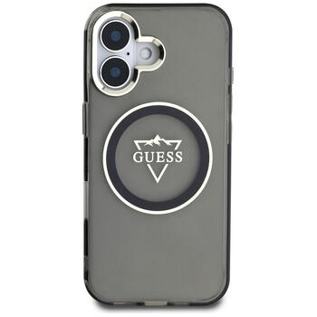 Guess IML Metal Mountain Logo MagSafe Case Защитный чехол для iPhone 16 / чёрный (GUHMP16SHFGTMSLSK)