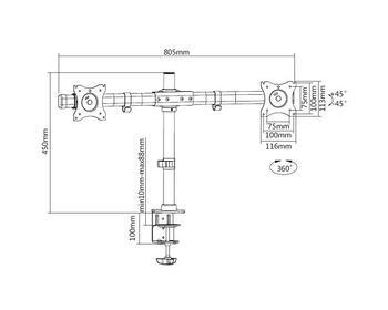 Multibrackets MB-3309 Настольное крепление для 2 мониторов до 27