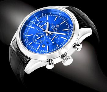 Giewont Vīriešu pulkstenis Chronograph Sapphire / sudraba-zils (GW7650-A3)