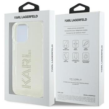 Karl Lagerfeld KLHCP16XHKLSTDCT Hardcase IML Rhinestones Logo Aizsargapvalks priekš iPhone 16 Pro Max 6.9