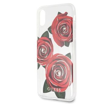 Guess GUHCPXROSTR Hardcase Flower Desire Aizsargapvalks priekš iPhone X / red rose (GUHCPXROSTR)