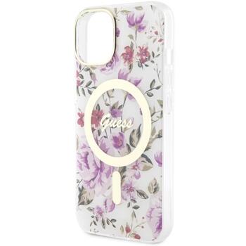 Guess GUHMP14MHCFWST Hardcase Flower MagSafe Aizsargapvalks priekš iPhone 14 Plus / 15 Plus 6.7
