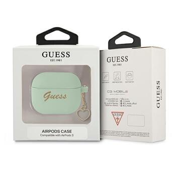 Guess GUA3LSCHSN AirPods 3 cover Защитный чехол для AirPods 3 Silicone Charm Heart Collection / зелёный (GUA3LSCHSN)