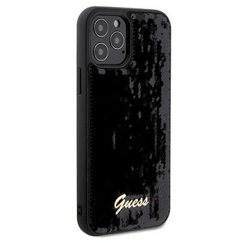 Guess GUHCP12MPSFDGSK Sequin Script Metal Aizsargapvalks priekš iPhone 12/12 Pro 6.1
