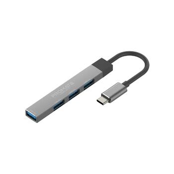 Promate LiteHub-4 USB-C Hub 3xUSB2.0 + USB3.0 (LITEHUB4GR)