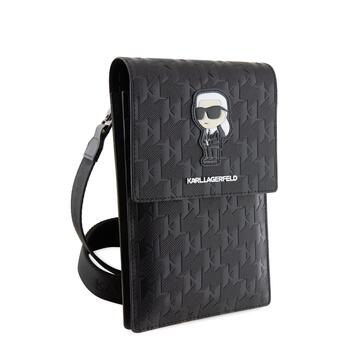 Karl Lagerfeld Saffiano Monogram Ikonik NFT Кошелек-сумка для телефона / чёрный (KLWBSAKHPKK)