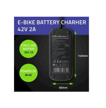 Qoltec 50762 Зарядное устройство для электровелосипеда 36V / 42V / 2A (50762)