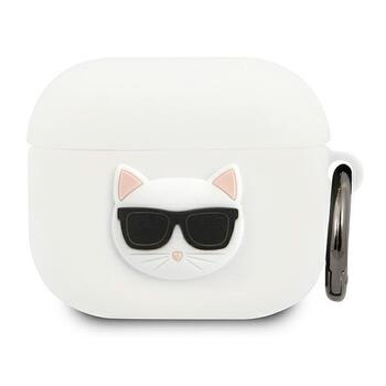 Karl Lagerfeld KLACA3SILCHWH AirPods 3 cover Защитный чехол для AirPods 3 Silicone Choupette / белый (KLACA3SILCHWH)