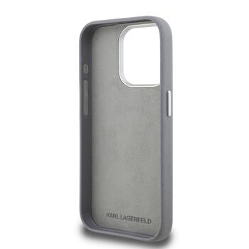 Karl Lagerfeld Grained PU K&CH Heads Case Aizsargapvalks priekš Apple iPhone 15 Pro (KLHCP15LPSFDHPG)