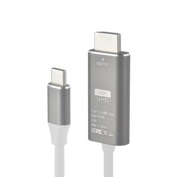 RoGer FT-H05 USB-C uz HDMI UltraHD 4K@30Hz Kabelis 2m / balts (RO-FTH05-2M-WH)