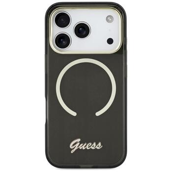 Case Guess IML Script Metal MagSafe Защитный чехол для iPhone 17 Pro / чёрный (GUHMP17L5HTCSMSK)