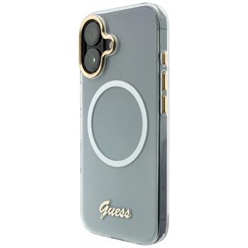Case Guess IML Gradient Script Metal MagSafe Защитный чехол для iPhone 17 / белый (GUHMP17S5HTGMCSH)