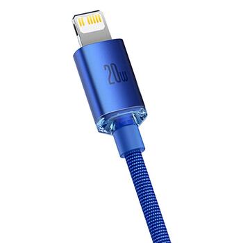 Baseus Crystal Shine Series Кабель для передачи данных USB-C to Lightning 20W 1,2m / синий (CAJY000203)