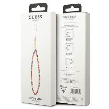 Guess Phone Strap GUSTGMPP Kakla siksniņa mobilajiem telefoniem multicolor pink Heishi Beads (GUSTGMPP)