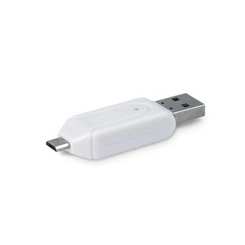 Forever USB + Micro USB Кардридер SD + MicroSD Белый (GSM014116)
