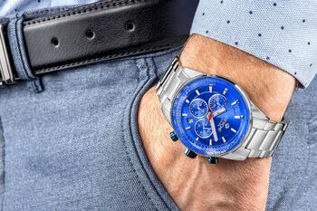Giewont Vīriešu pulkstenis Chronograph Sapphire / sudraba/zils (GW9140-B3)
