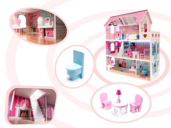 RoGer Деревянный Кукольный дом LED 70cm (RO-DOLL-HOUSE-PI)