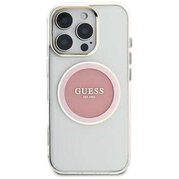Guess IML Metal Colored Circle Classic Logo MagSafe Case Aizsargapvalks priekš iPhone 16 Pro Max / rozā (GUHMP16XHTDRCEDP)