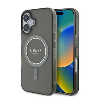 Guess IML Glitter Circle MagSafe Case Aizsargapvalks Priekš Apple iPhone 16 (GUHMP16SHFGEREK)