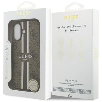 Guess 4G Printed Stripes MagSafe Case Aizsargapvalks priekš iPhone 17 / brūns (GUHMP17SP4RPSW)