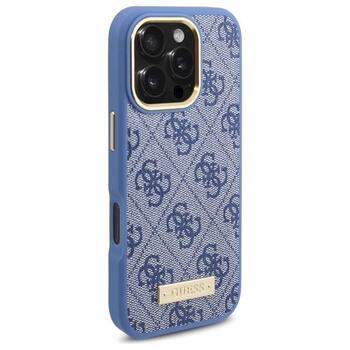 Guess GUHMP16LU4GPRB Hardcase 4G Logo Plate MagSafe Aizsargapvalks priekš iPhone 16 Pro 6.3