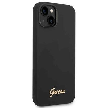 Guess GUHCP14MSLSMK Silicone Vintage Gold Logo Aizsargapvalks priekš iPhone 14 Plus / 15 Plus 6.7
