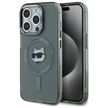 Karl Lagerfeld KLHMP15LHLSCHK Hardcase IML Metal Choupette Head Mag Aizsargapvalks priekš iPhone 15 Pro 6.1